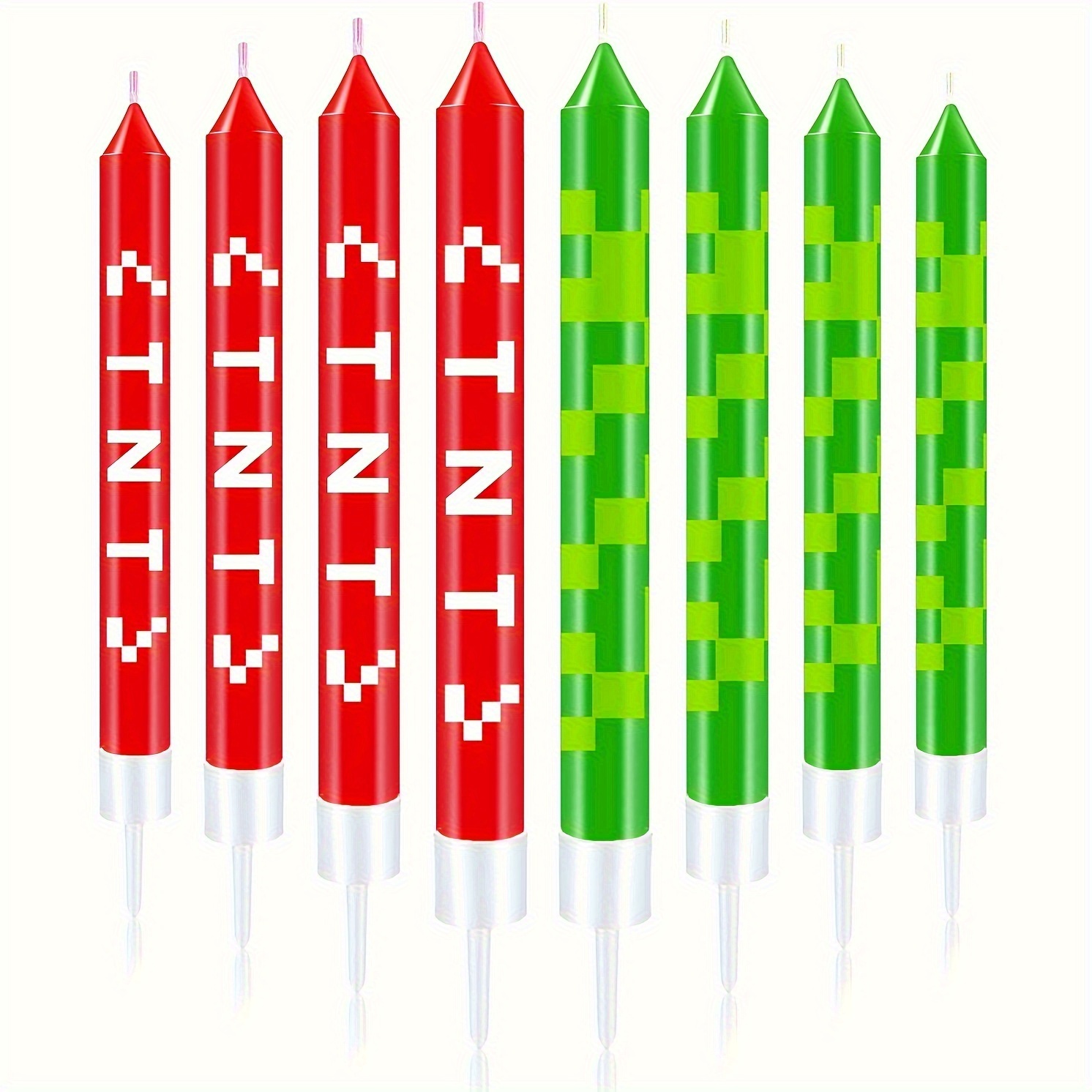Unity Candle Set - 12/24 szt. Zielone świeczki do tortu