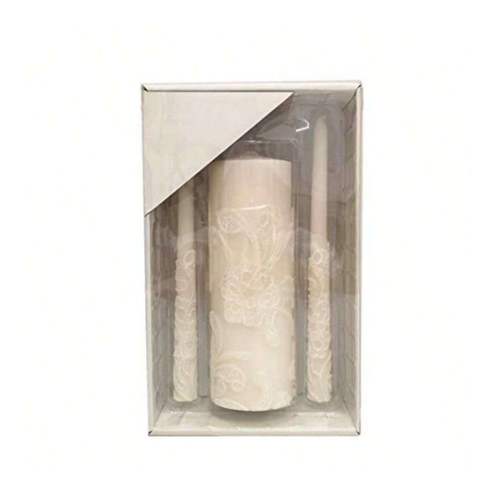Unity Candle Set - Zestaw kremowych świec ślubnych o wysokości